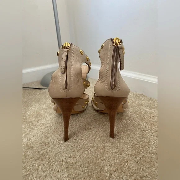 Giuseppe Zanotti Gold Studded Gladiator Heel Nude Size 39 - Picture 5 of 9